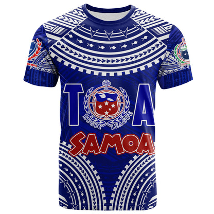 (Custom Personalised) Samoa Rugby Toa Samoa Blue Style T-Shirt