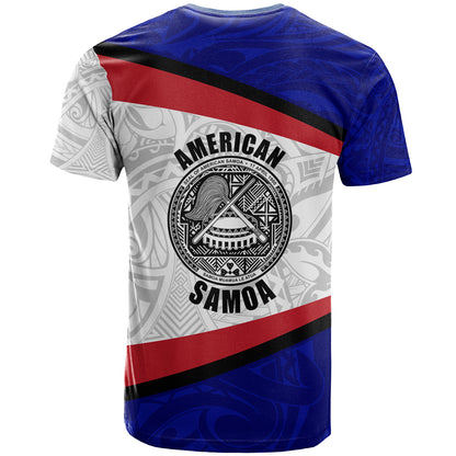 American Samoa T-Shirt - American Samoa Polynesian Flag With Coat Of Arms