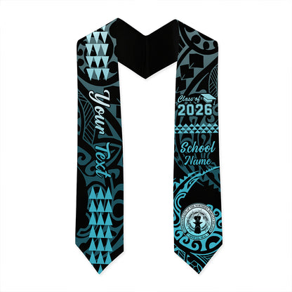 Northern Mariana Islands Graduation Stole Custom Class 2026 Tribal Kakau Style