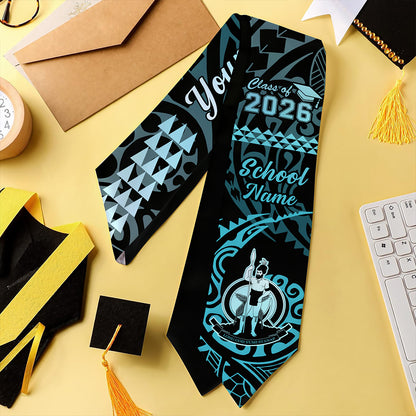 Vanuatu Graduation Stole Custom Class 2026 Tribal Kakau Style