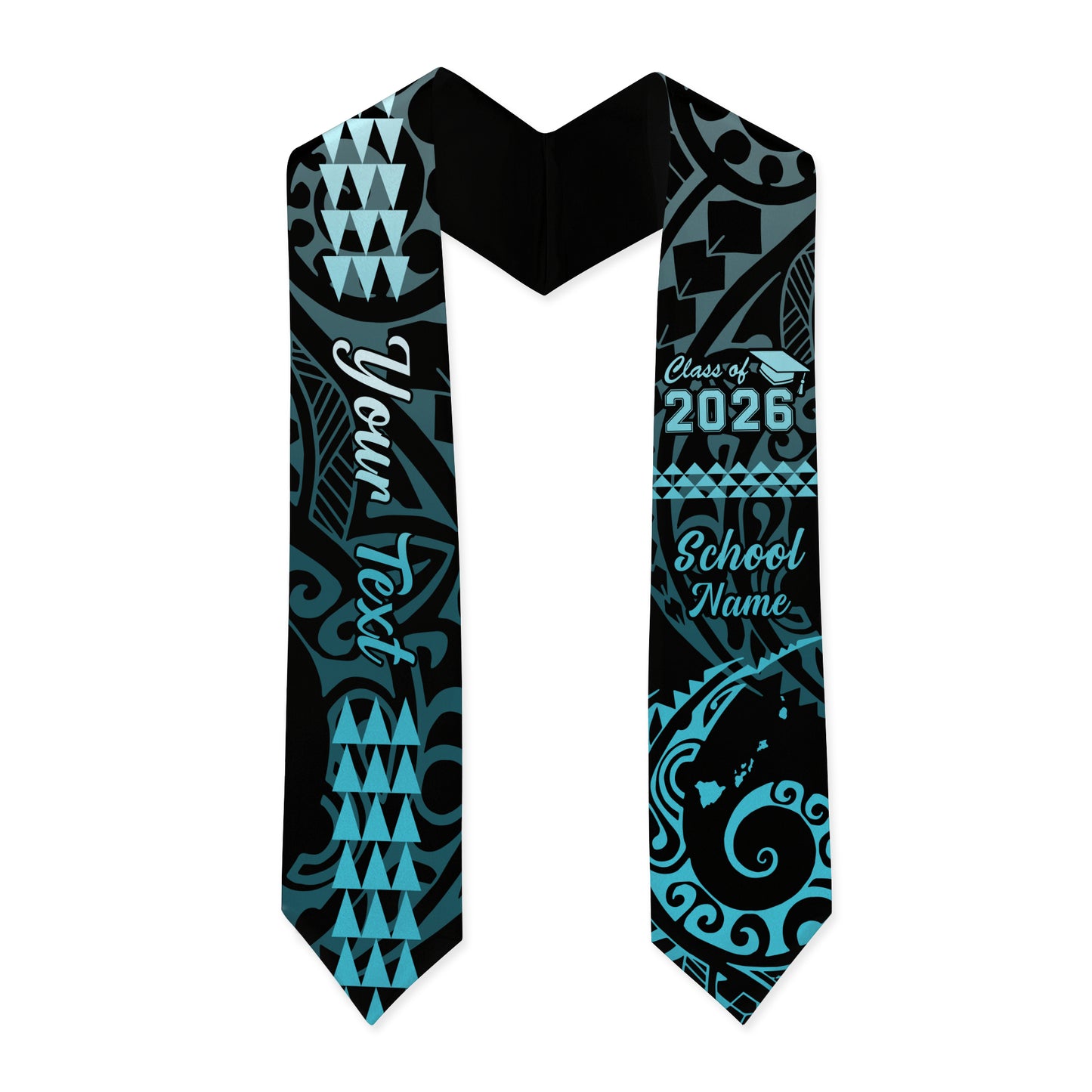 Hawaii Graduation Stole Custom Class 2026 Of Map Kakau Style