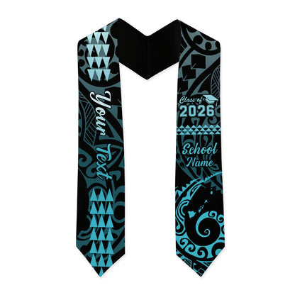 Hawaii Graduation Stole Custom Class 2026 Of Map Kakau Style