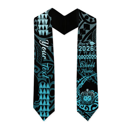 Samoa Graduation Stole Custom Class 2026 Coat Of Arms Kakau Style