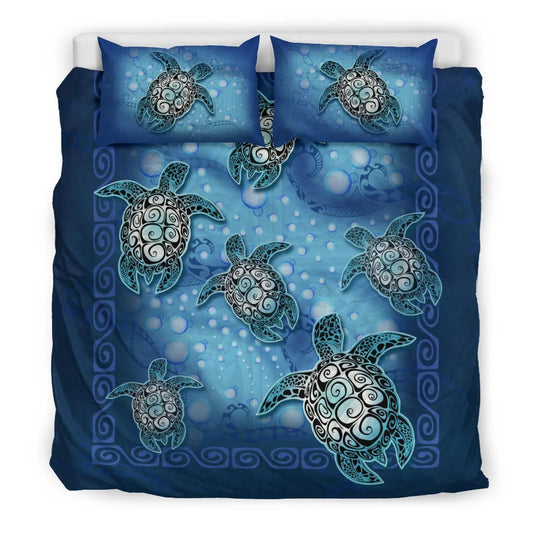 Turtle Duvet Cover Set - Light Sea