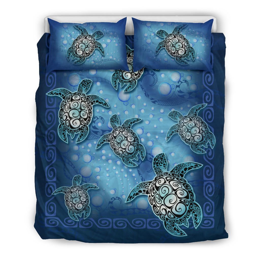 Turtle Duvet Cover Set - Light Sea
