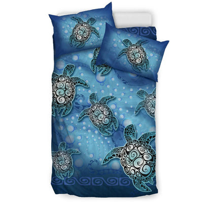 Turtle Duvet Cover Set - Light Sea