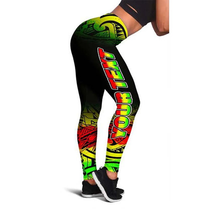 Turtle Custom Personalised Legging - Polynesian Reggae Fog