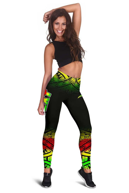 Turtle Custom Personalised Legging - Polynesian Reggae Fog