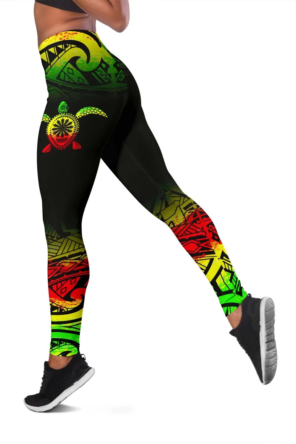 Turtle Custom Personalised Legging - Polynesian Reggae Fog