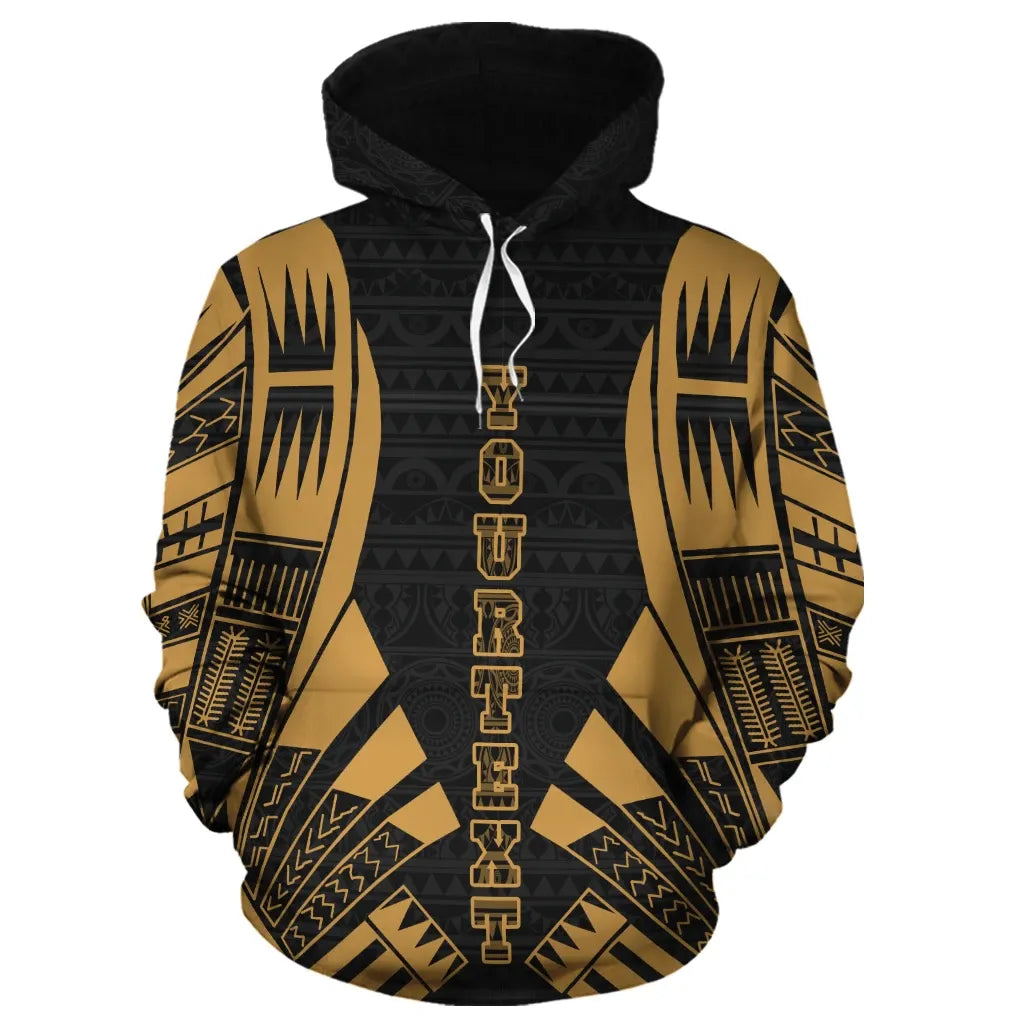 Turtle Polynesian Personalised Custom Hoodie - Gold Tattoo11