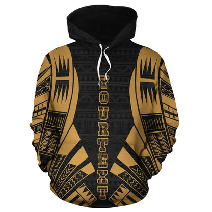 Turtle Polynesian Personalised Custom Hoodie - Gold Tattoo11
