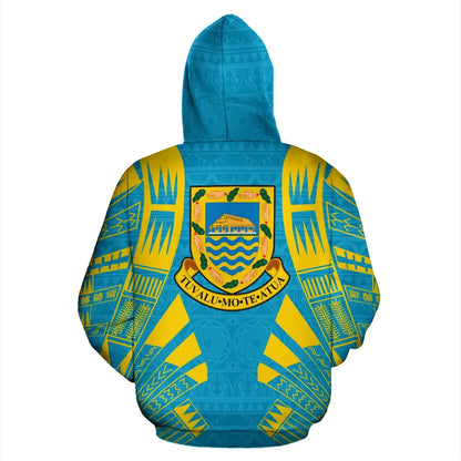 Tuvalu All Over Hoodie - Polynesian Tattoo Style