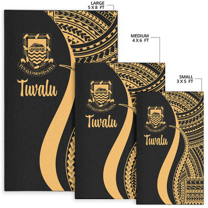 Tuvalu Area Rug - Gold Polynesian Tentacle Tribal Pattern