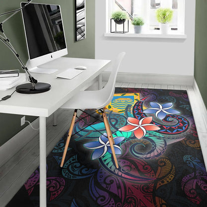 Tuvalu Area Rug - Plumeria Flowers Style