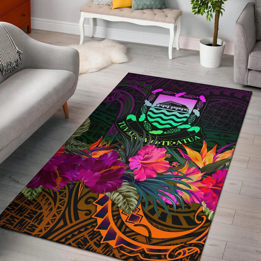 Tuvalu Area Rug - Summer Hibiscus