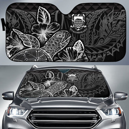 Tuvalu Auto Sun Shades Turtle Hibiscus Black