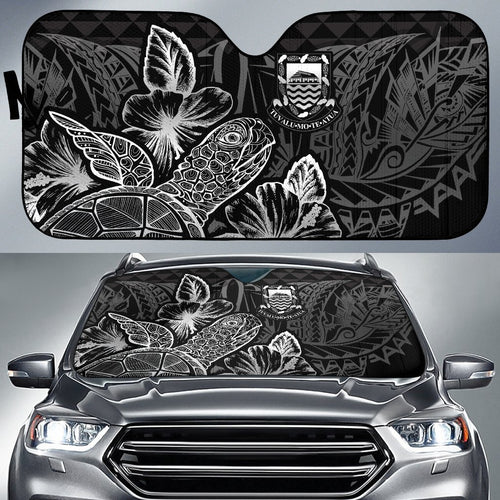 Tuvalu Auto Sun Shades Turtle Hibiscus Black