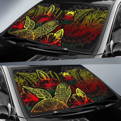 Tuvalu Auto Sun Shades Turtle Hibiscus Reggae