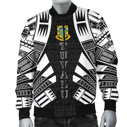 Tuvalu Bomber Jackets - Polynesian Tattoo Black