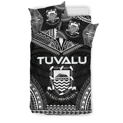 Tuvalu Polynesian Chief Duvet Cover Set - Black Version
