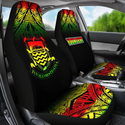 Tuvalu Custom Personalised Car Seat Covers - Tuvalu Coat Of Arms Fog Reggae Style