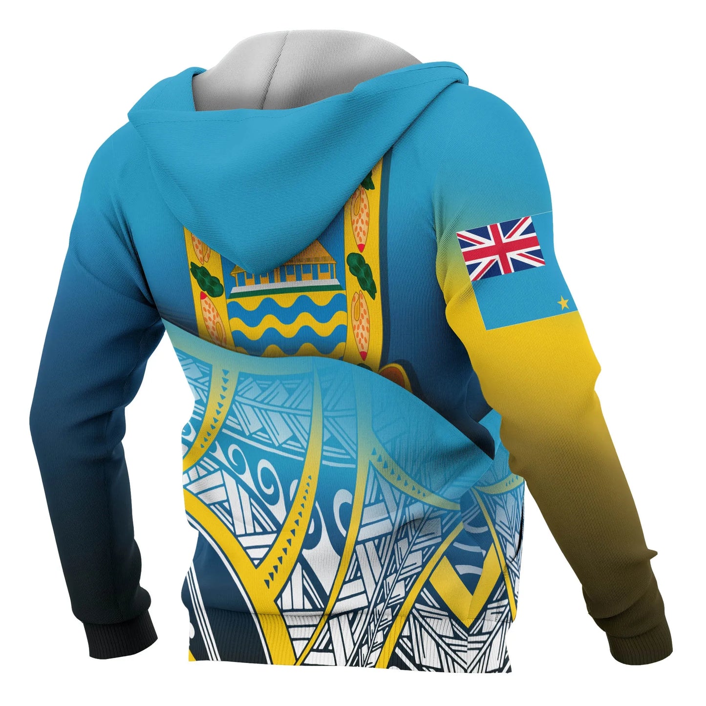 Tuvalu Coat Of rms Hoodie - Polynesian Pattern