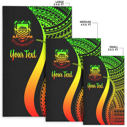 Tuvalu Custom Personalised Area Rug - Reggae Polynesian Tentacle Tribal Pattern