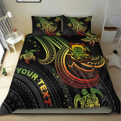 Tuvalu Custom Personalised Bedding Set - Reggae Turtle