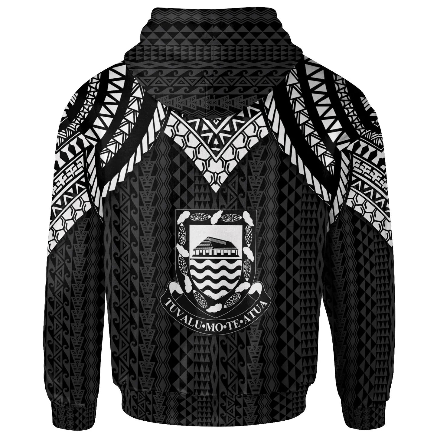 Tuvalu Custom Personalised Hoodie - Polynesian Armor Style Black