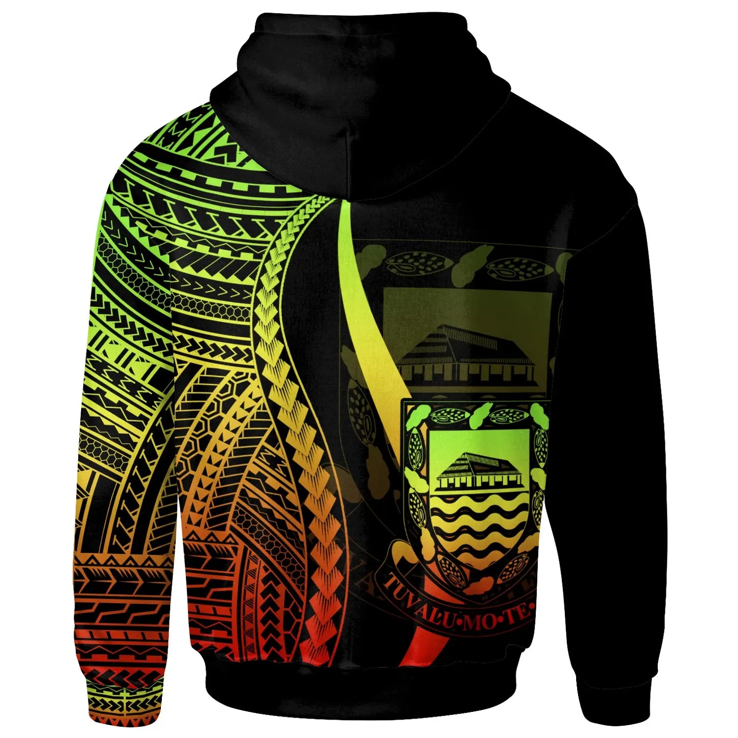 Tuvalu Custom Personalised Hoodie Reggae - Tentacle Tribal Pattern