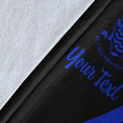 Tuvalu Custom Personalised Premium Blanket - Blue Polynesian Tentacle Tribal Pattern