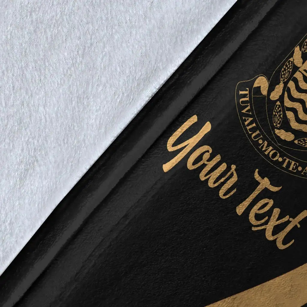 Tuvalu Custom Personalised Premium Blanket - Gold Polynesian Tentacle Tribal Pattern