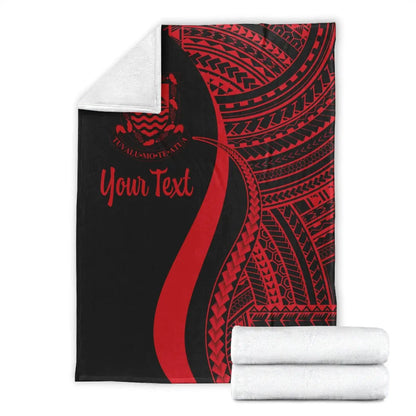 Tuvalu Custom Personalised Premium Blanket - Red Polynesian Tentacle Tribal Pattern