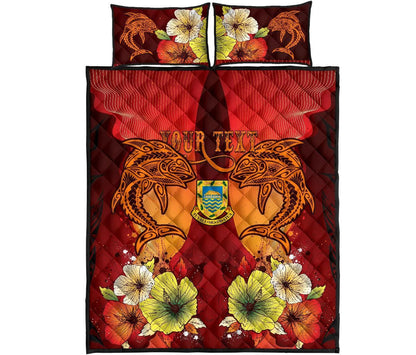 Tuvalu Custom Personalised Quilt Bed Sets - Tribal Tuna Fish
