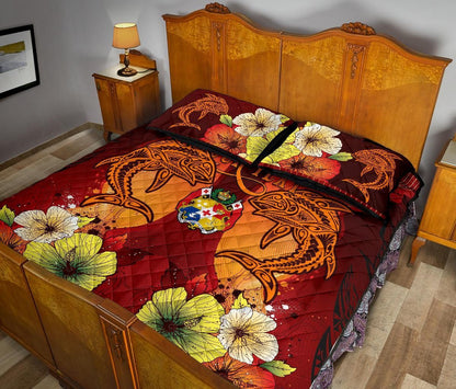 Tonga Custom Personalised Quilt Bed Sets - Tribal Tuna Fish