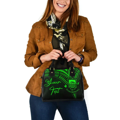 Tuvalu Custom Personalised Shoulder Handbag - Cross Style Green Style