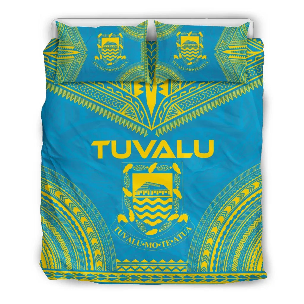 Tuvalu Flag Polynesian Chief Duvet Cover Set