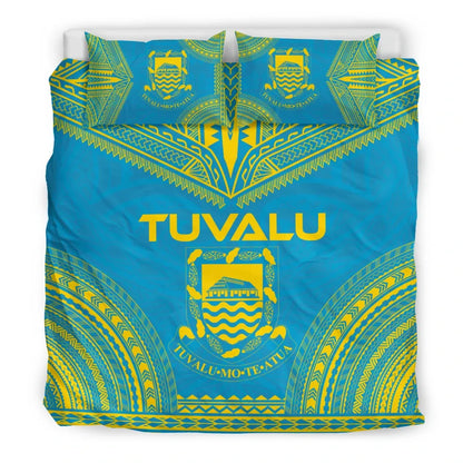 Tuvalu Flag Polynesian Chief Duvet Cover Set