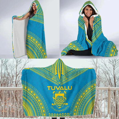 Tuvalu Flag Polynesian Chief Hooded Blanket