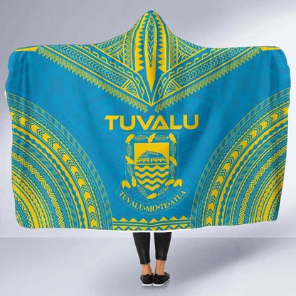 Tuvalu Flag Polynesian Chief Hooded Blanket