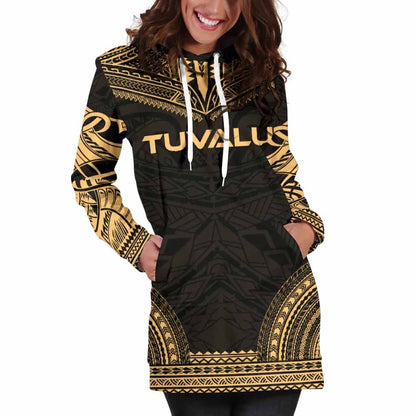 Tuvalu Female Hoodie Dress - Polynesian Gold Chief