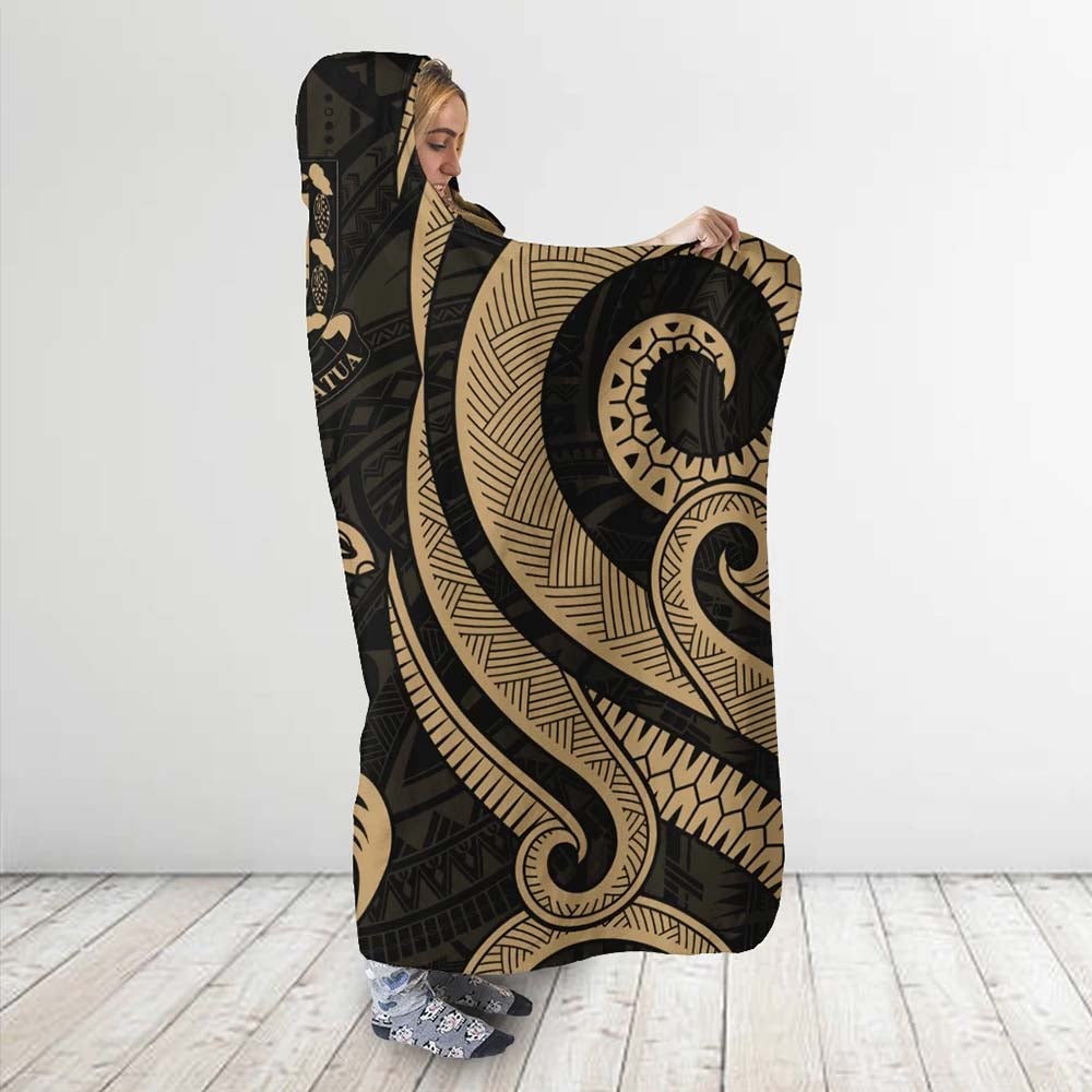 Tuvalu Hooded Blanket - Gold Tentacle Turtle