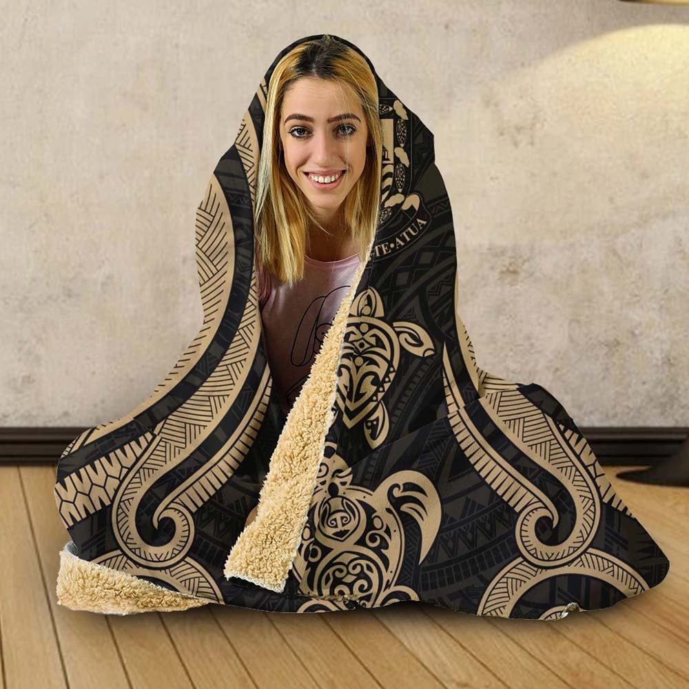 Tuvalu Hooded Blanket - Gold Tentacle Turtle