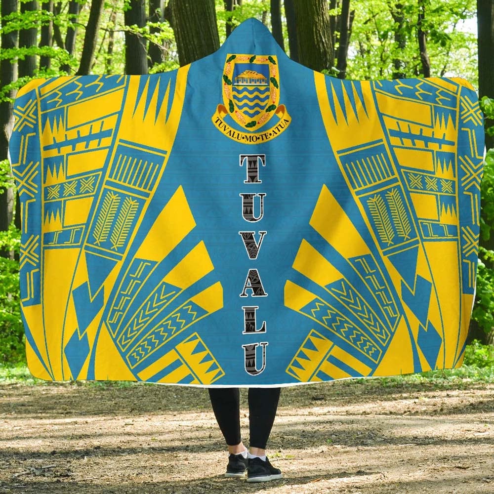 Tuvalu Hooded Blanket - Polynesian Tattoo Flag