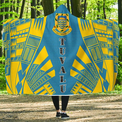 Tuvalu Hooded Blanket - Polynesian Tattoo Flag