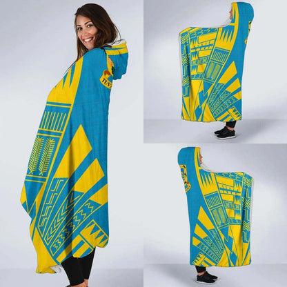Tuvalu Hooded Blanket - Polynesian Tattoo Flag