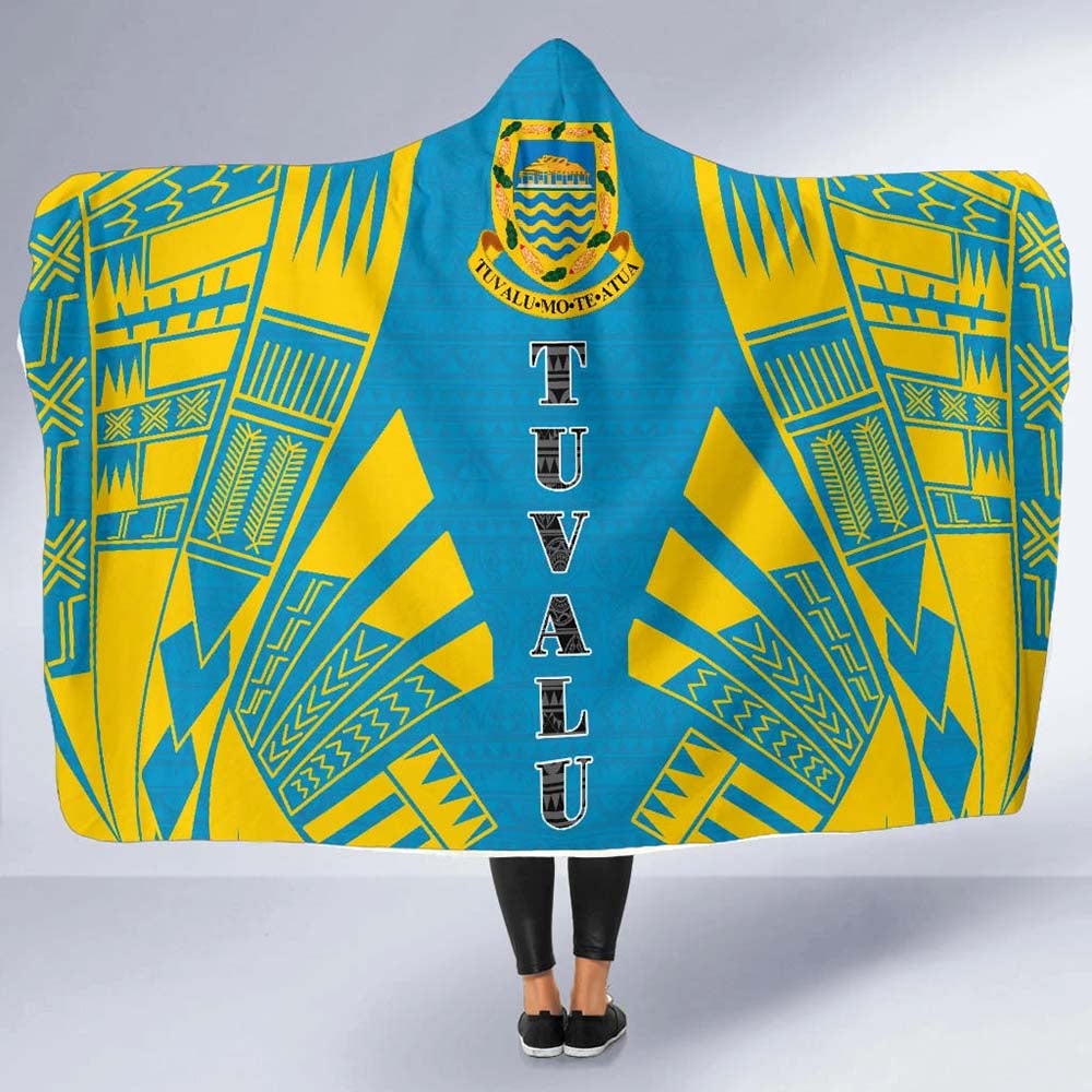 Tuvalu Hooded Blanket - Polynesian Tattoo Flag