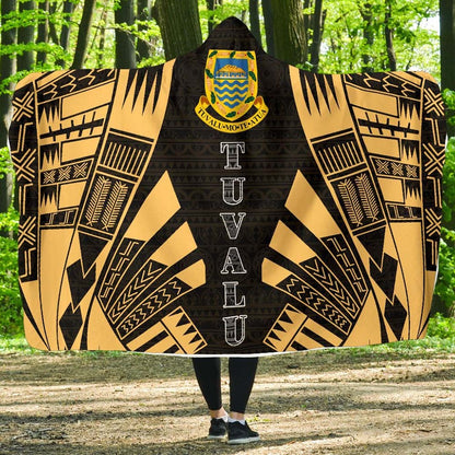Tuvalu Hooded Blanket - Polynesian Tattoo Gold