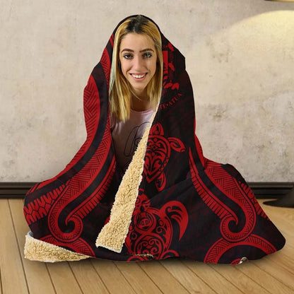 Tuvalu Hooded Blanket - Red Tentacle Turtle