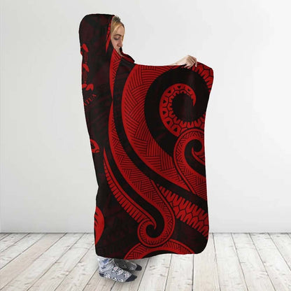 Tuvalu Hooded Blanket - Red Tentacle Turtle
